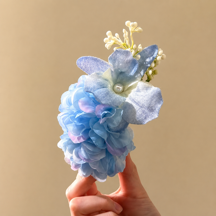 Blue Garden Hair Clip