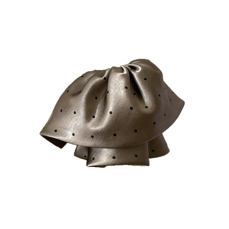 Mocha Dot Bow Clip