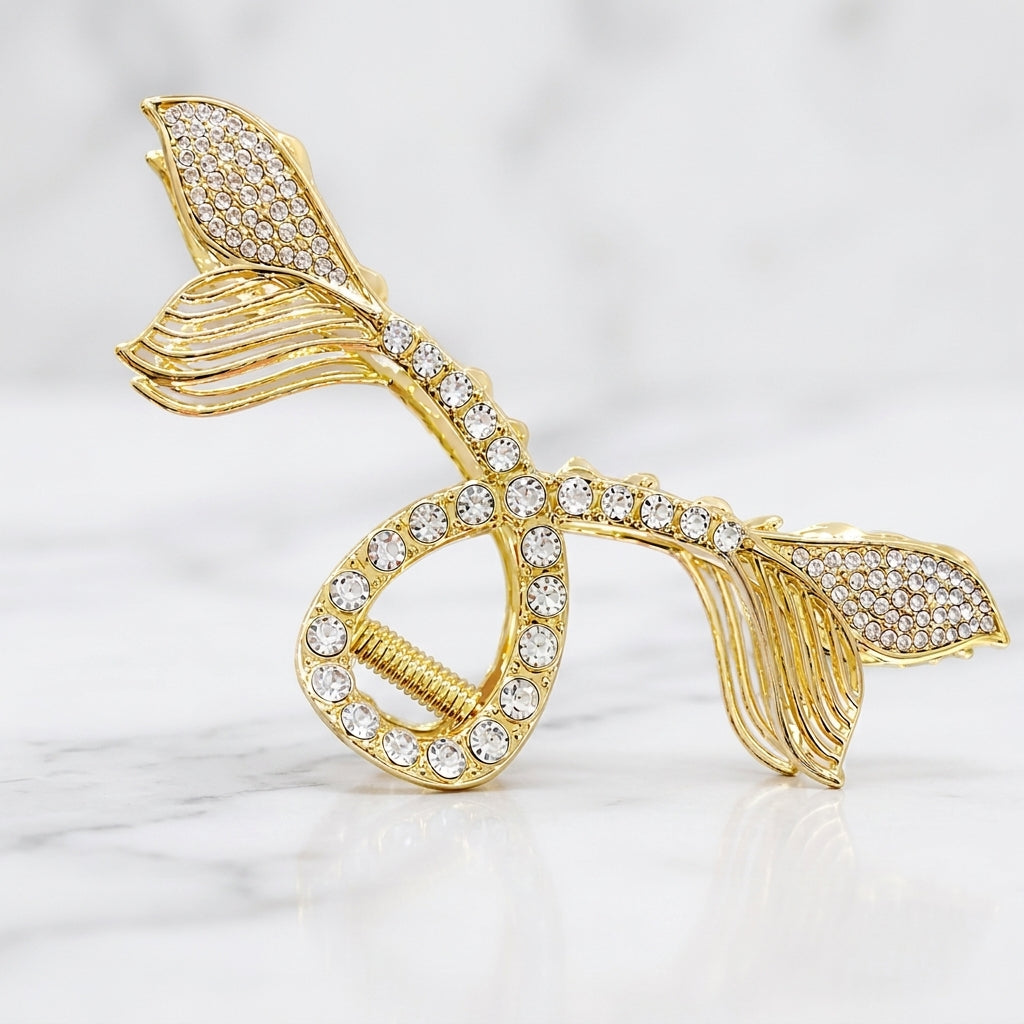 Golden Leaf Loop Hair Claw