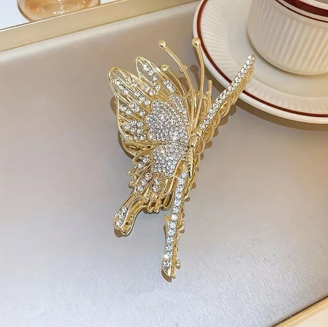 Golden Butterfly Hair Claw