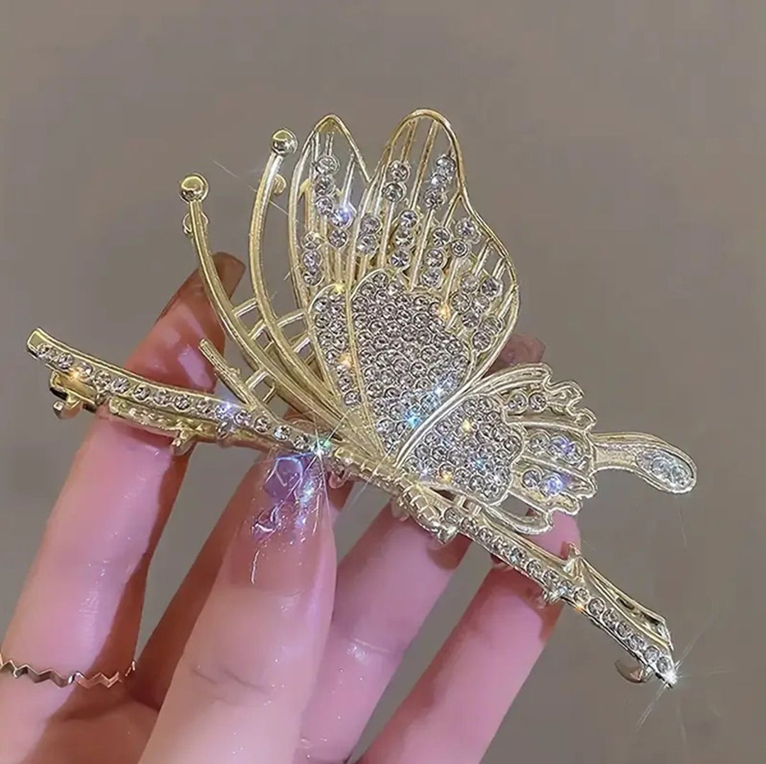 Golden Butterfly Hair Claw
