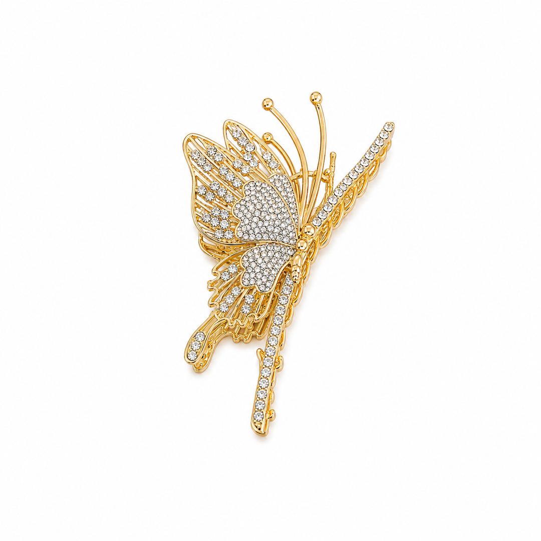Golden Butterfly Hair Claw