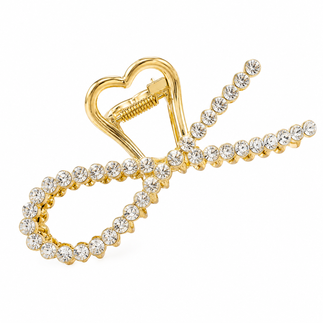 Crystal Heart Hair Claw