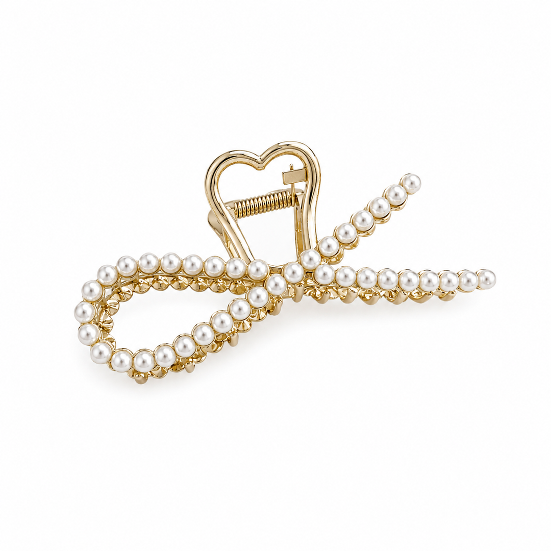 Pearl Heart Loop Hair Claw
