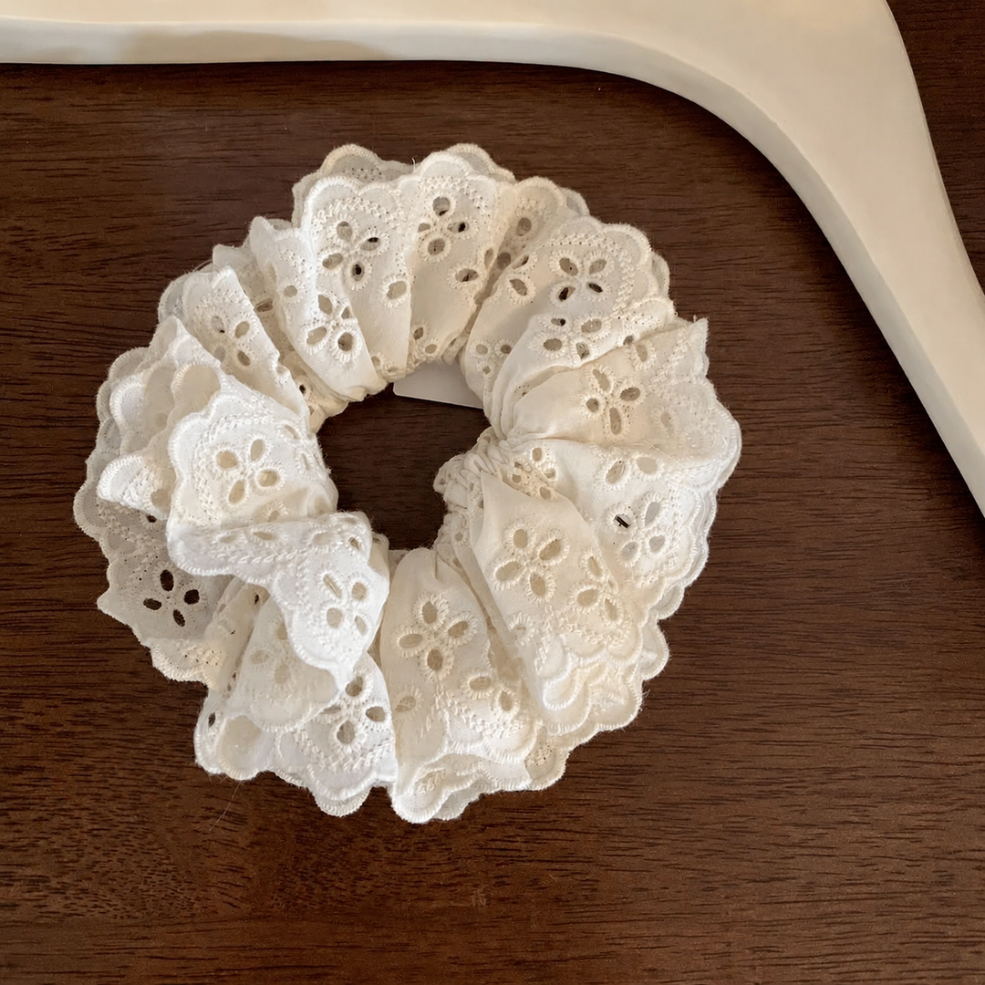 Ivory Lace Scrunchie