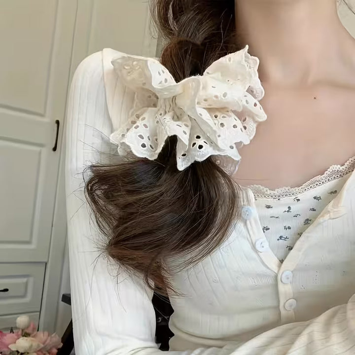 Ivory Lace Scrunchie