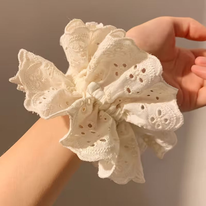 Ivory Lace Scrunchie