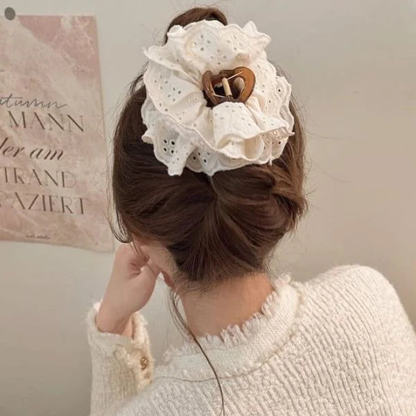 Ivory Lace Scrunchie