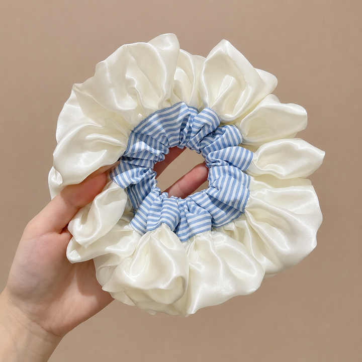 Blue Stripe Cloud Scrunchie