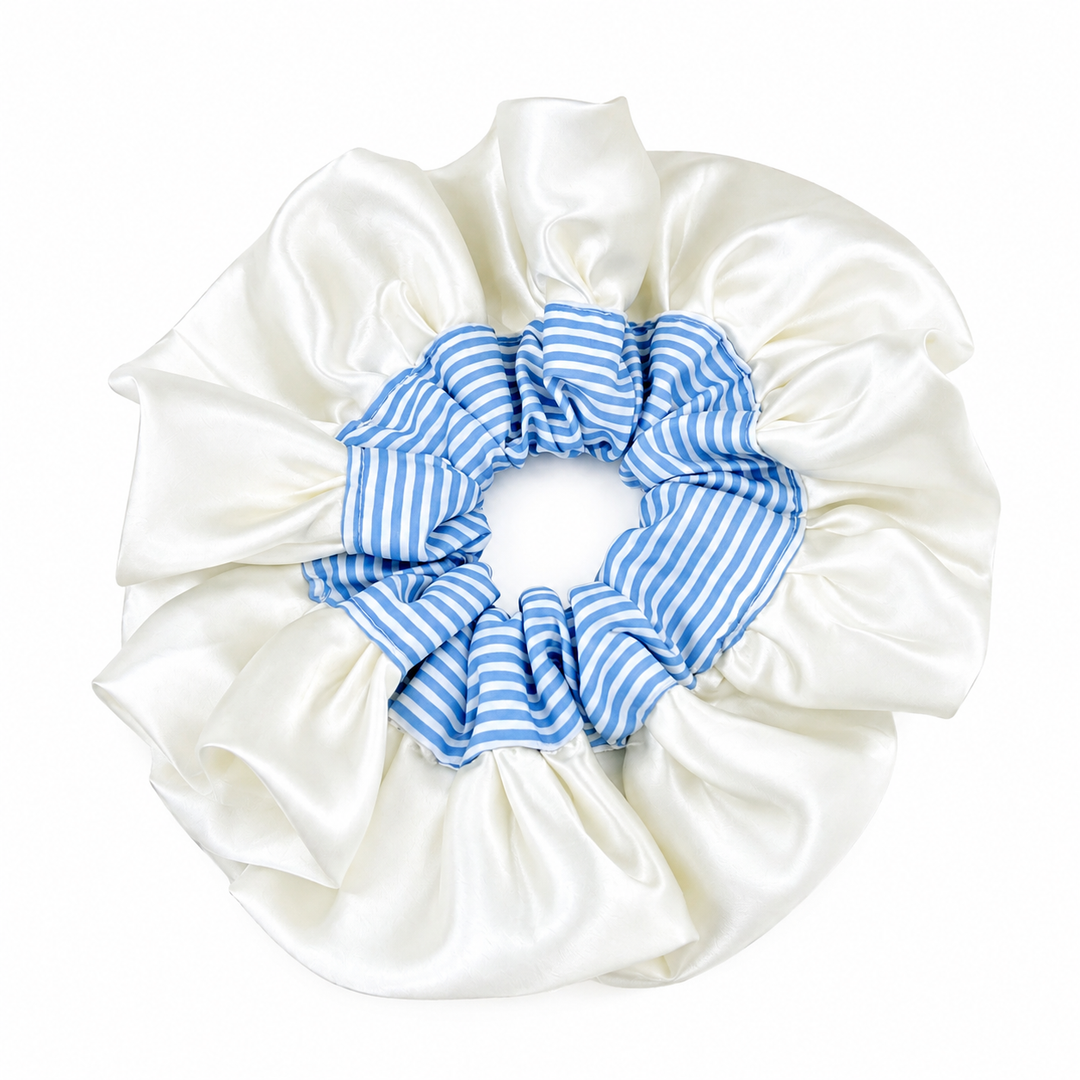 Blue Stripe Cloud Scrunchie