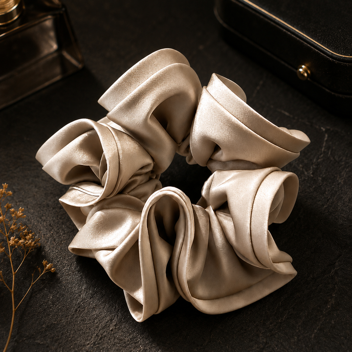 Cream Bow Scrunchie