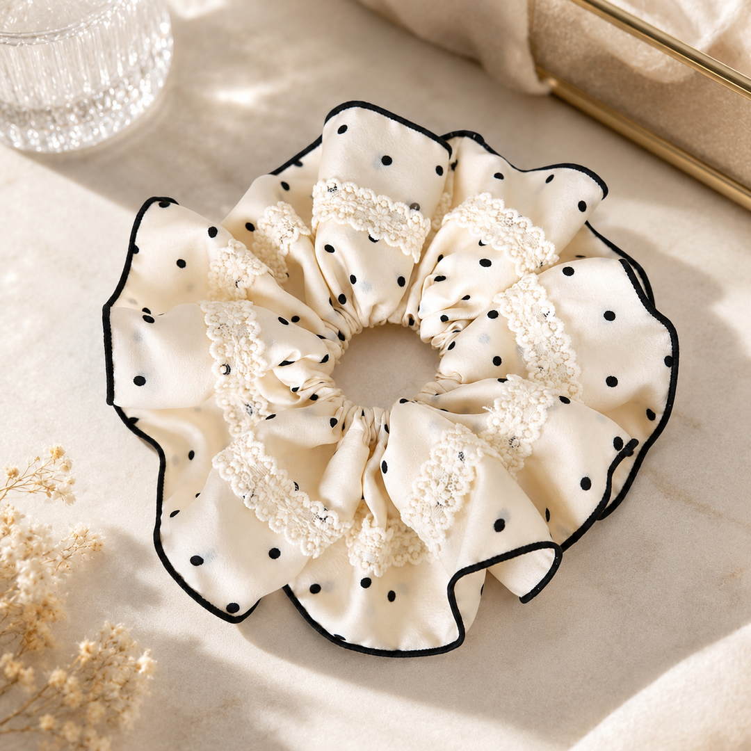 Dot Lace Scrunchie