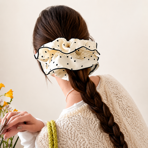 Dot Lace Scrunchie