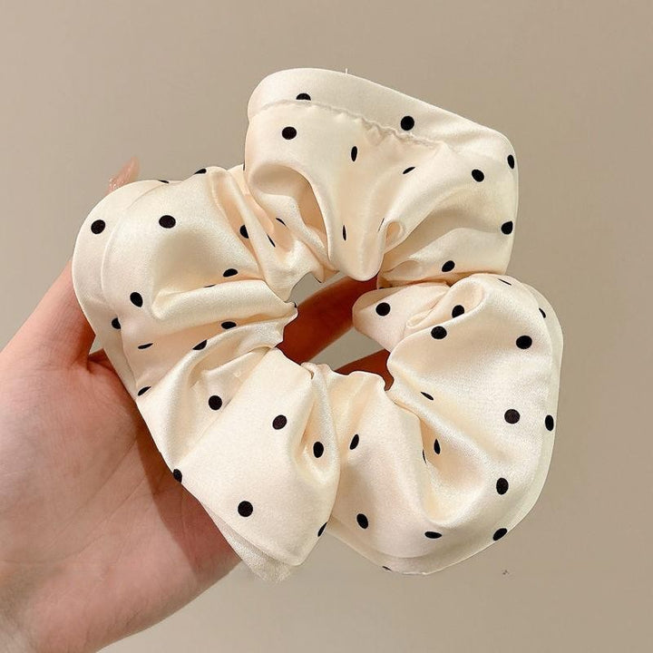 Cream Dot Scrunchie