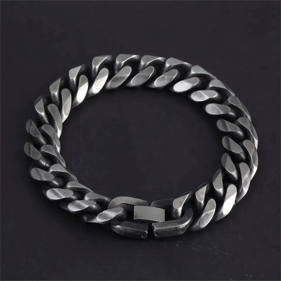 Hades Classic Silver Thick Bracelet - Salty Accessories