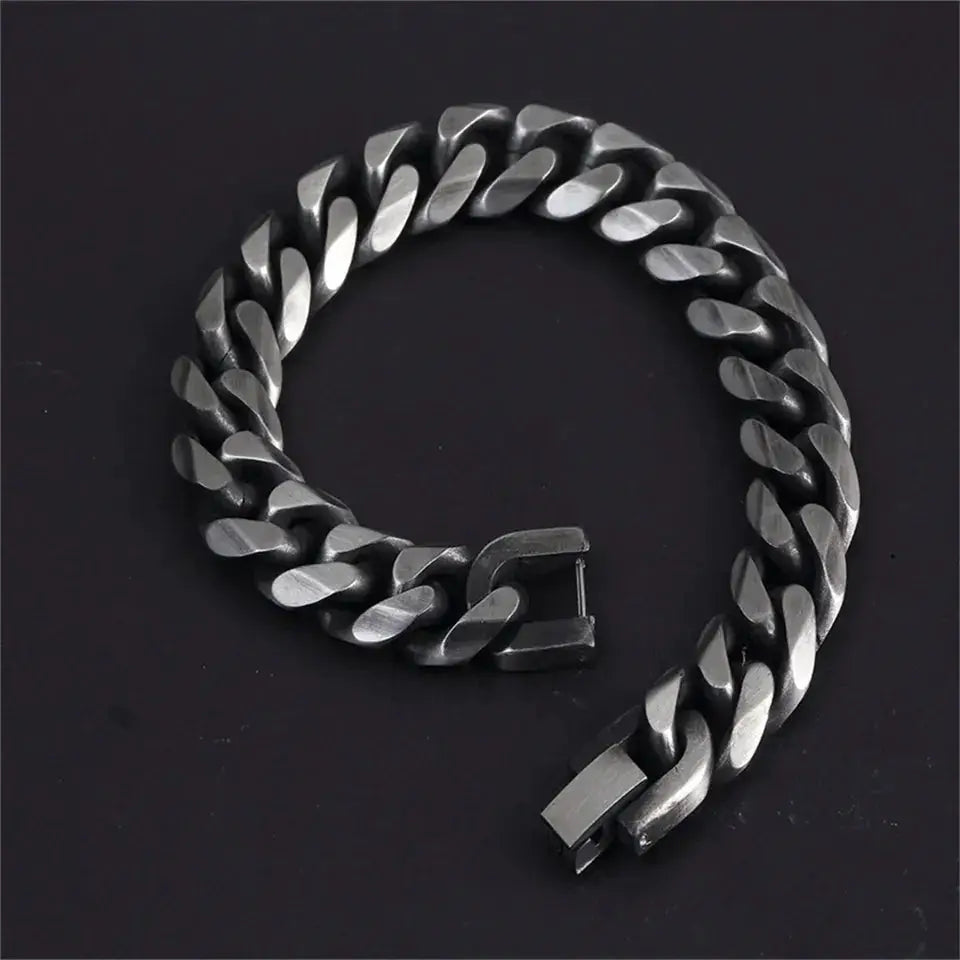 Hades Classic Silver Thick Bracelet - Salty Accessories