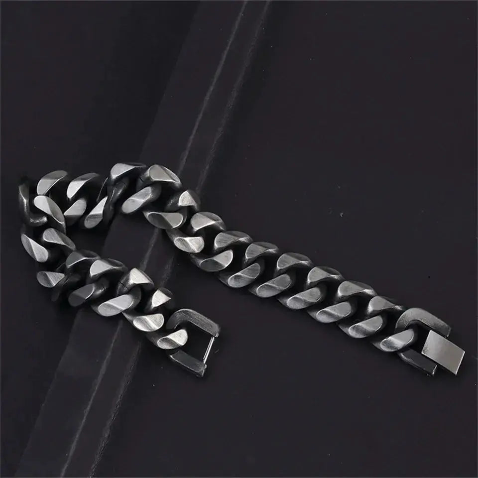 Hades Classic Silver Thick Bracelet - Salty Accessories