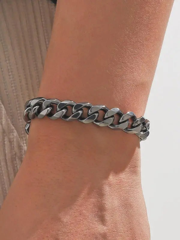 Hades Classic Silver Thick Bracelet - Salty Accessories