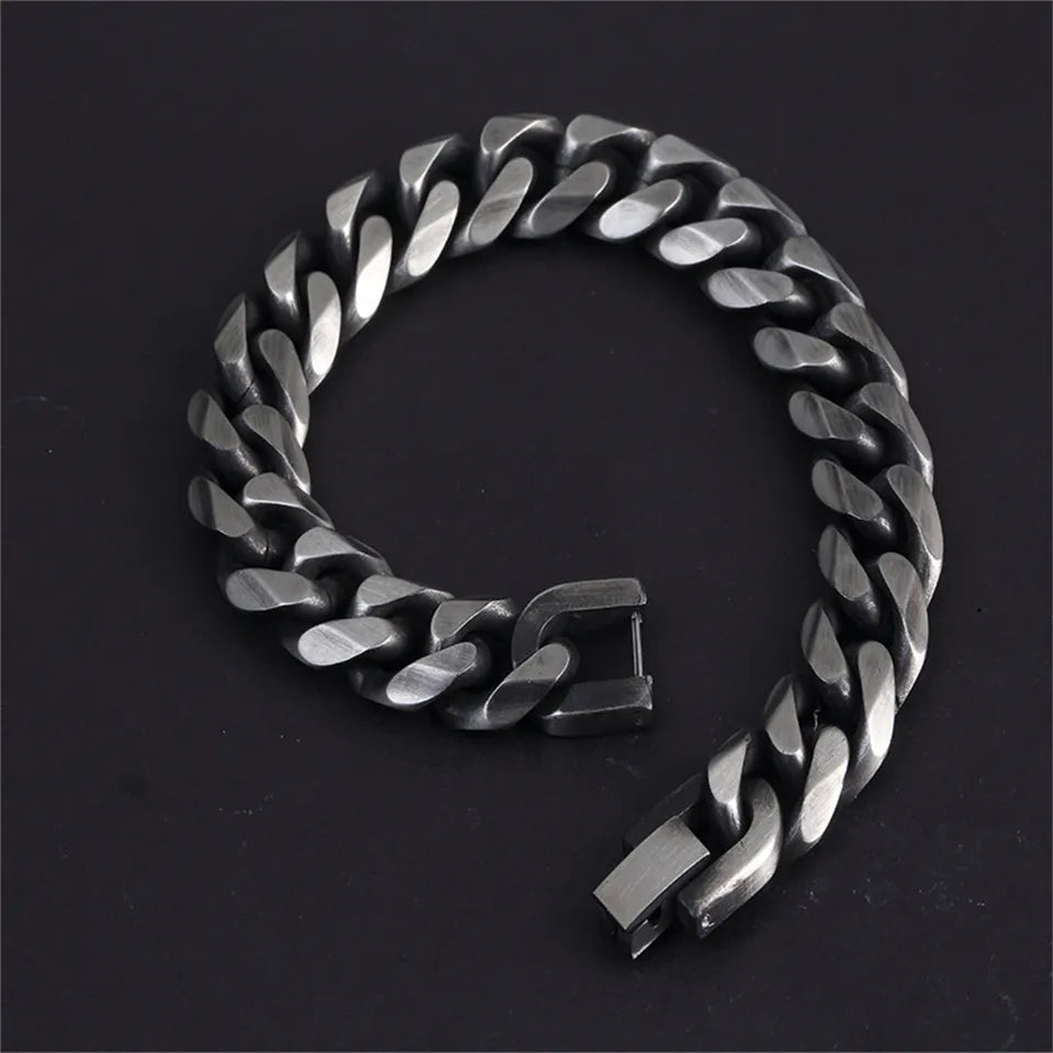 Hades Classic Silver Thick Bracelet