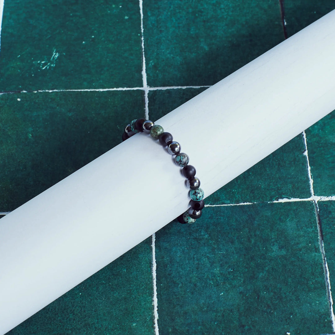 Hakik Black Stone Beaded Bracelet - Salty Accessories