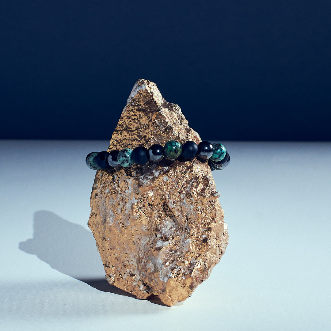 Hakik Black Stone Beaded Bracelet | Salty