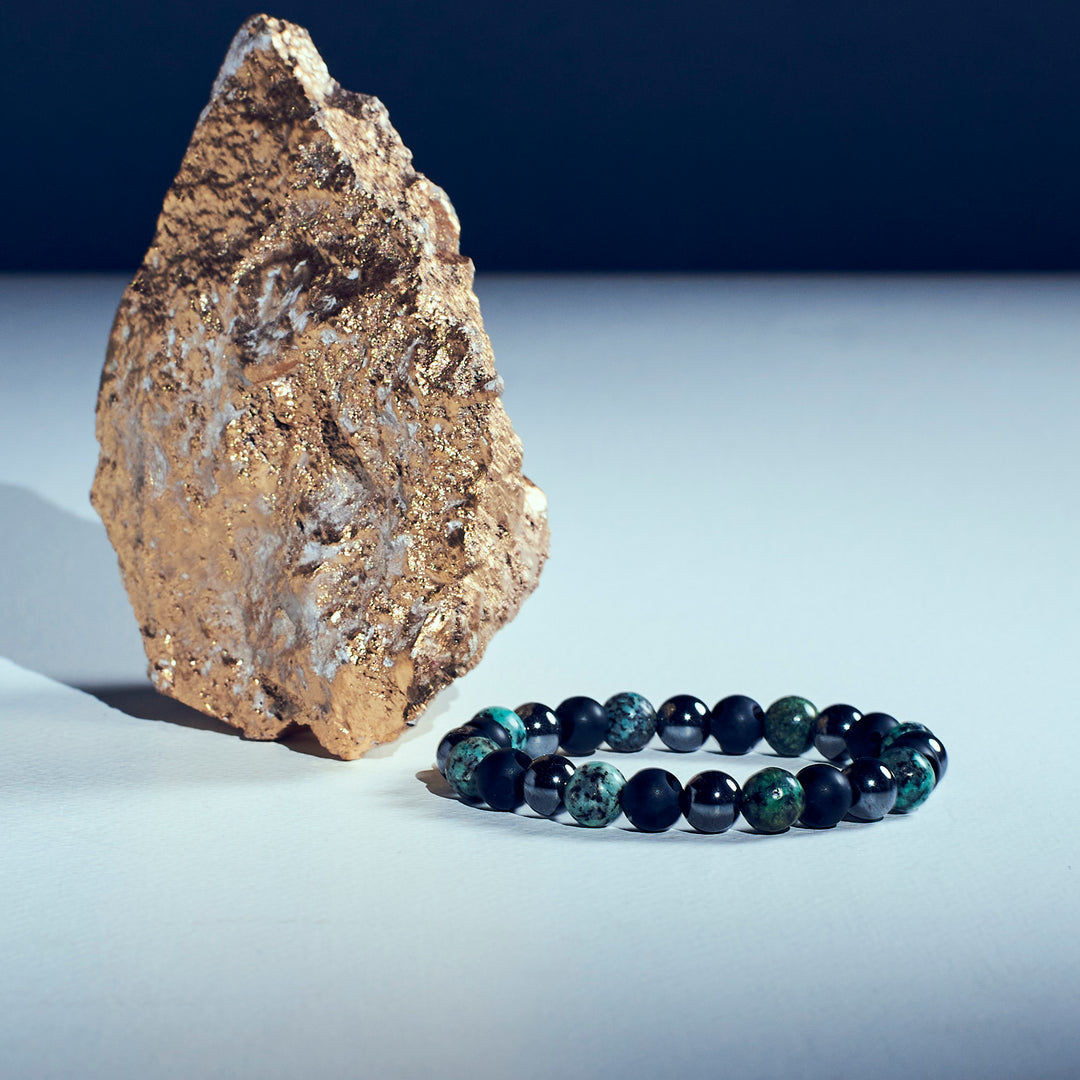 Hakik Black Stone Beaded Bracelet | Salty