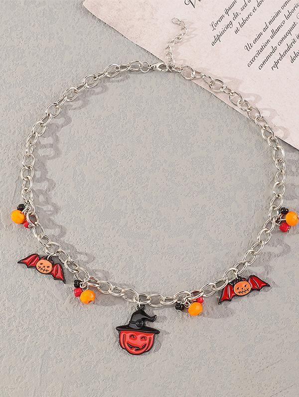 Trick Or Treat Silver Necklace