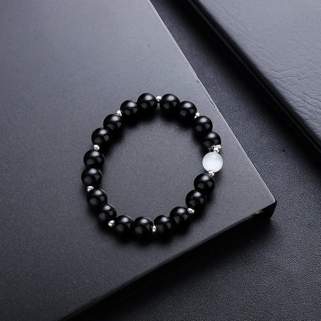 Halo Bead Bracelet - Black | Salty