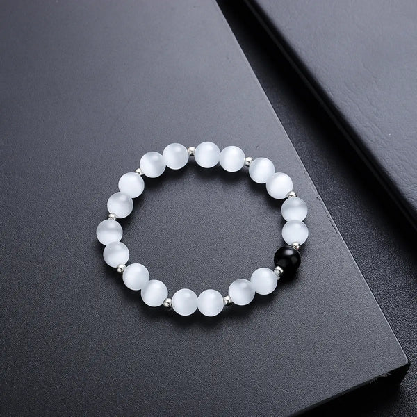 Halo Bead Bracelet - White