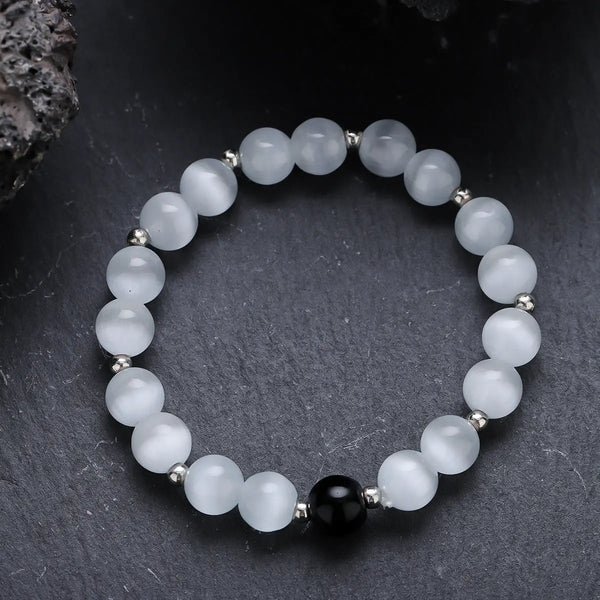 Halo Bead Bracelet - White