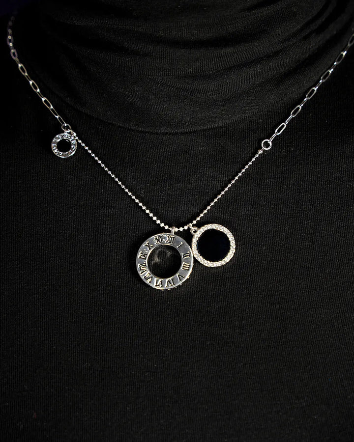 Halo Circles Black Necklace - Salty Accessories