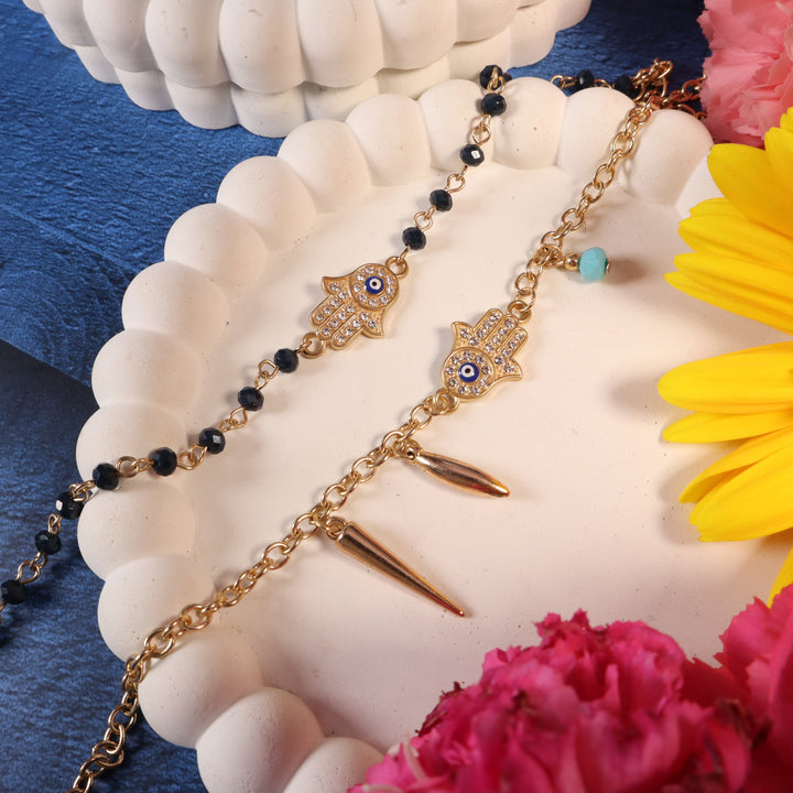 Hamsa Evil Eye Rakhi For Bhaiya And Bhabhi