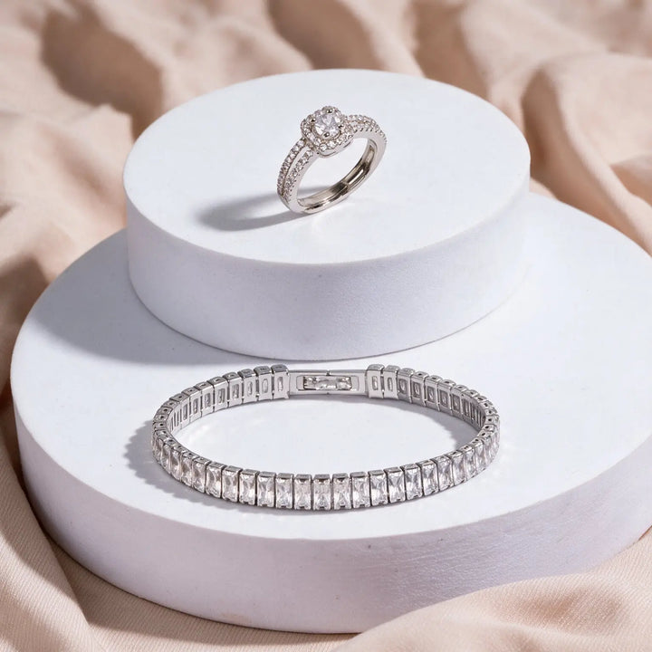 Hazy Hit Ring And Bracelet Set | Salty
