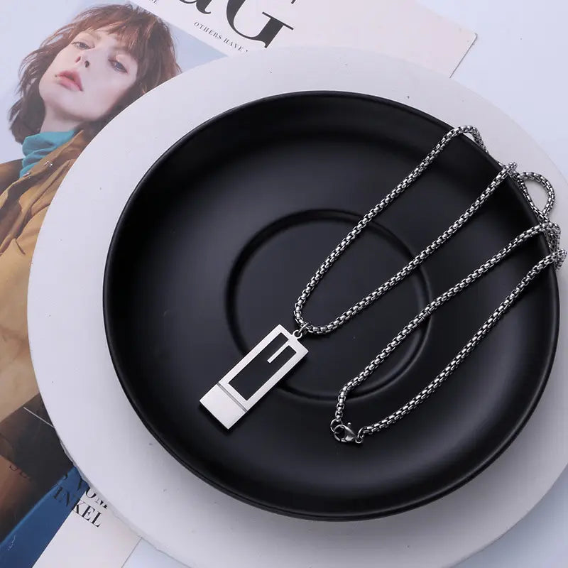 Noir Black Silver Pendant