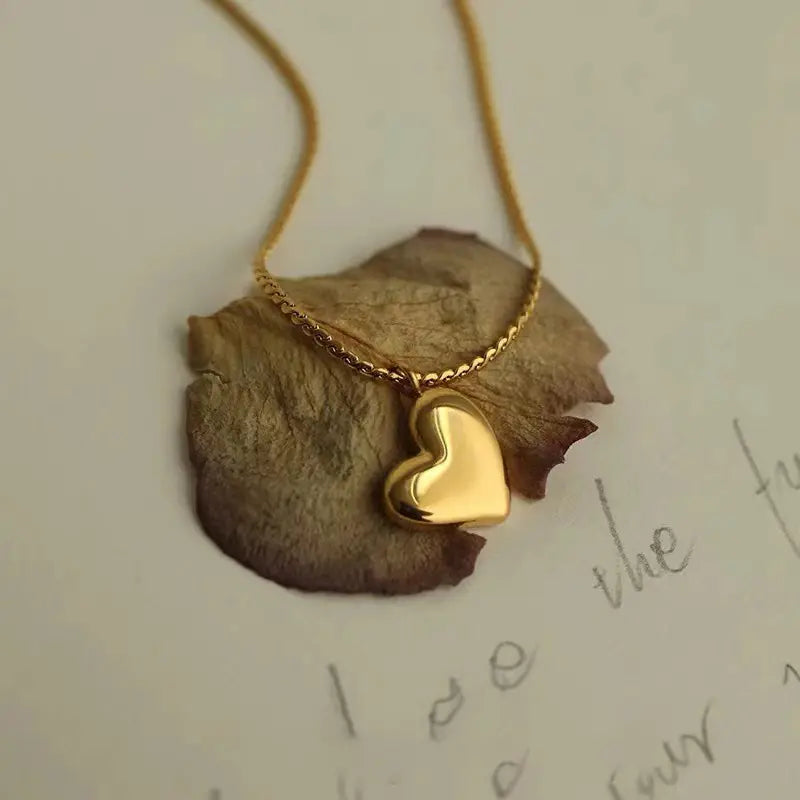 Heart Whispers Golden Necklace Salty