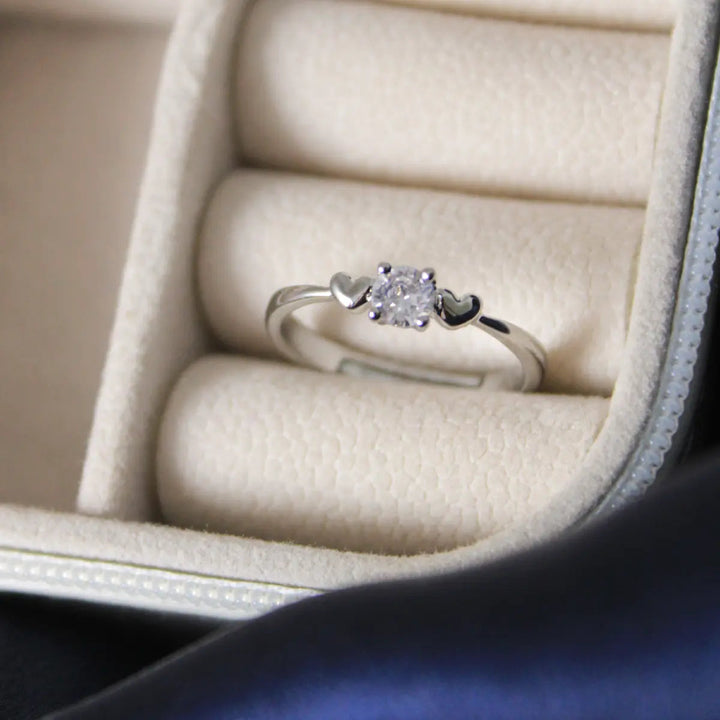 Heartbound Crystal Silver Ring - Salty Accessories