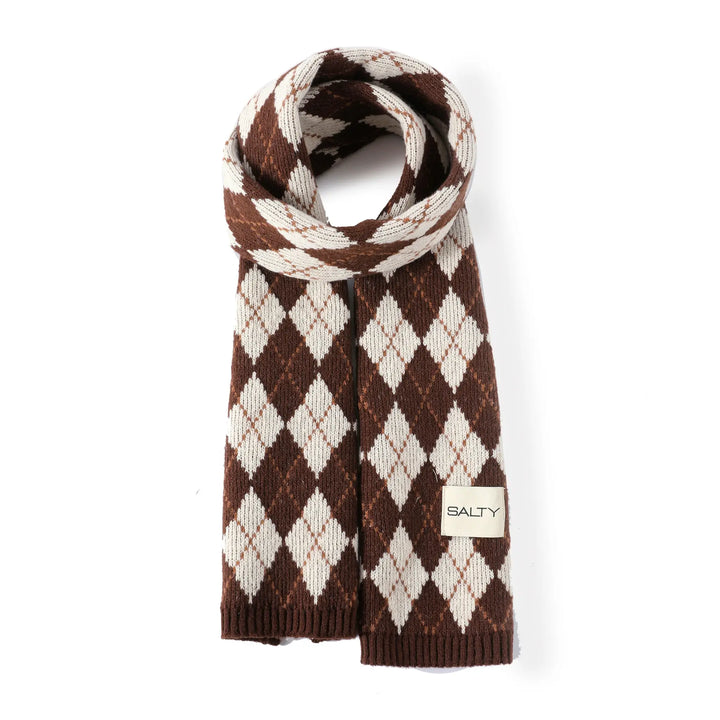 Heritage Diamond Luxe Scarf - Brown | Salty