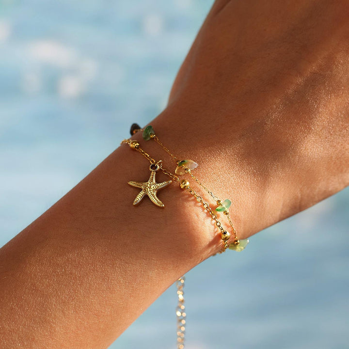 Dual Layer Ocean Aura Starfish Bracelet
