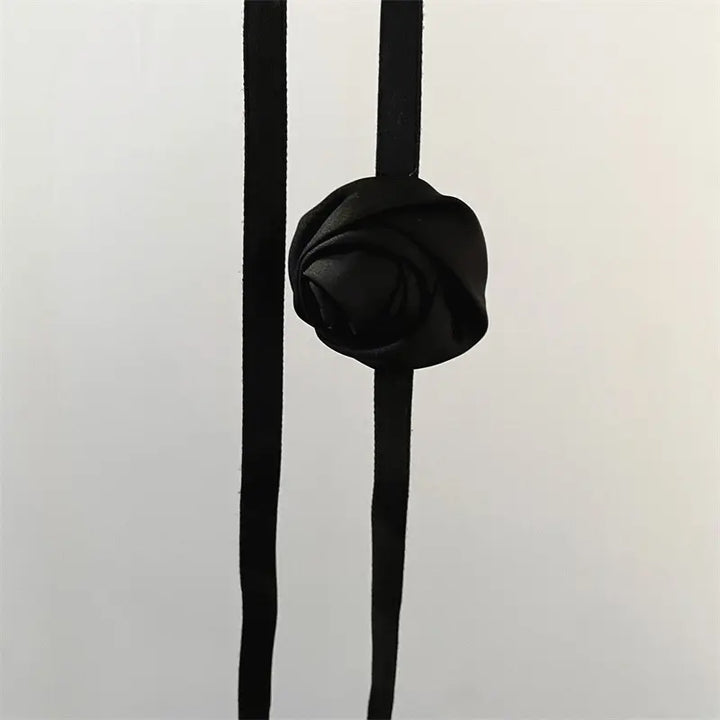 2-in-1 Noir Rosette Hair Tie/Choker