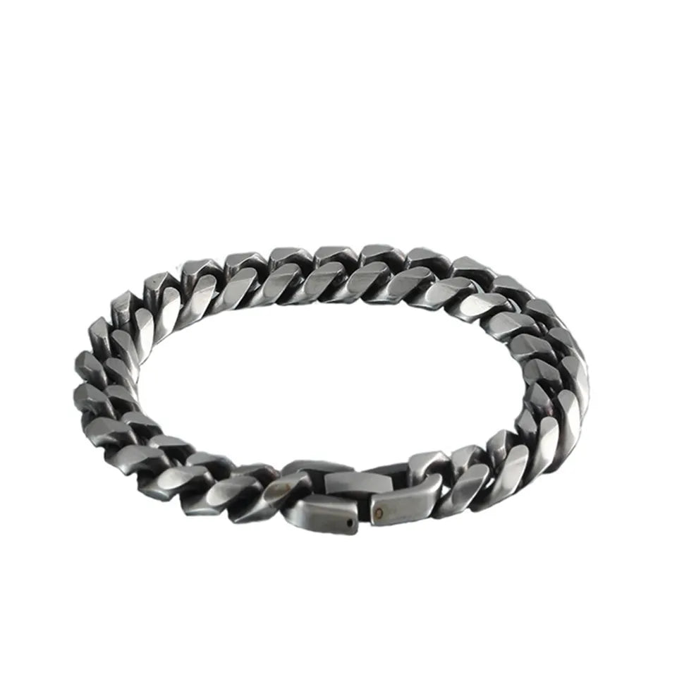 Italian Cut Men's Titanium 10MM Curb Link Bracelet