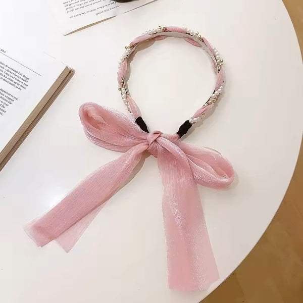 Pink Bow Hair Band
