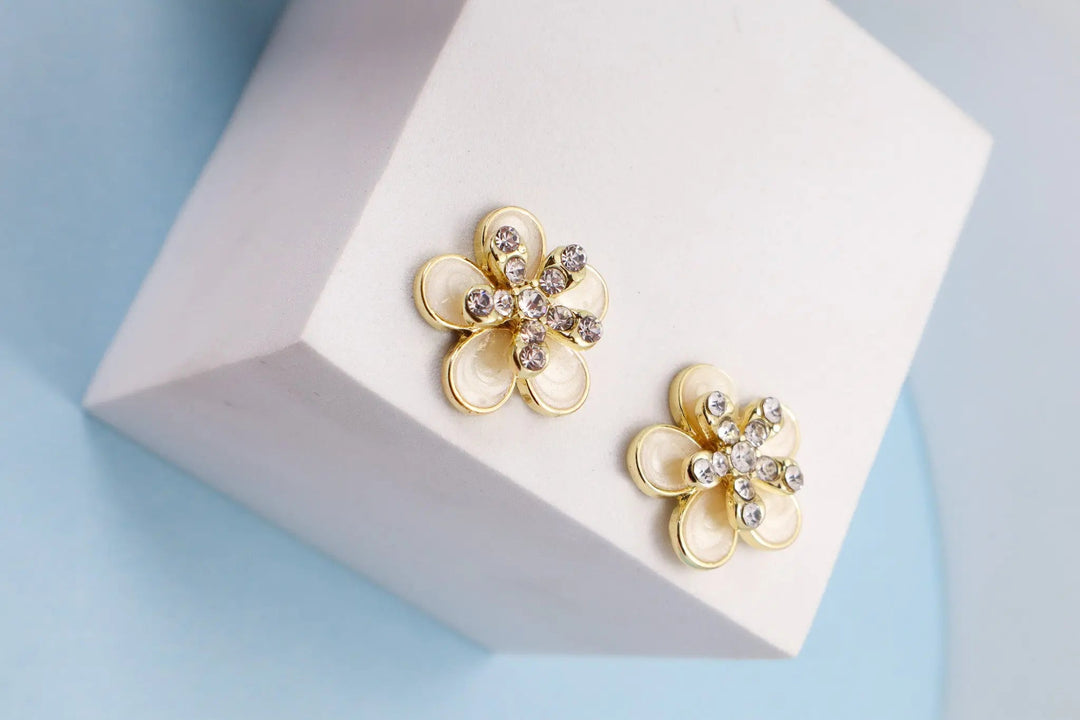 Hibiscus Flower Stud Earrings - Salty Accessories