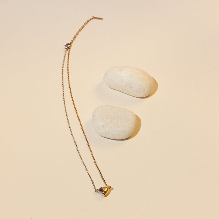His and Hers Magnetic Heart Necklaces (Set of 2 Silver and Gold)