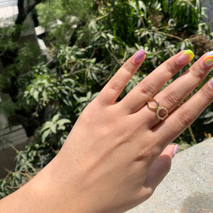 Hollow Circles Golden Band - Salty Accessories