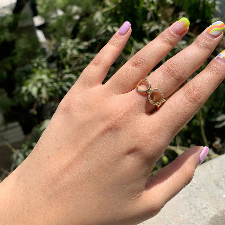 Hollow Circles Golden Band - Salty Accessories