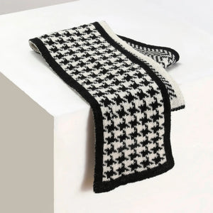Houndstooth Check Scarf For Men - Black | Salty