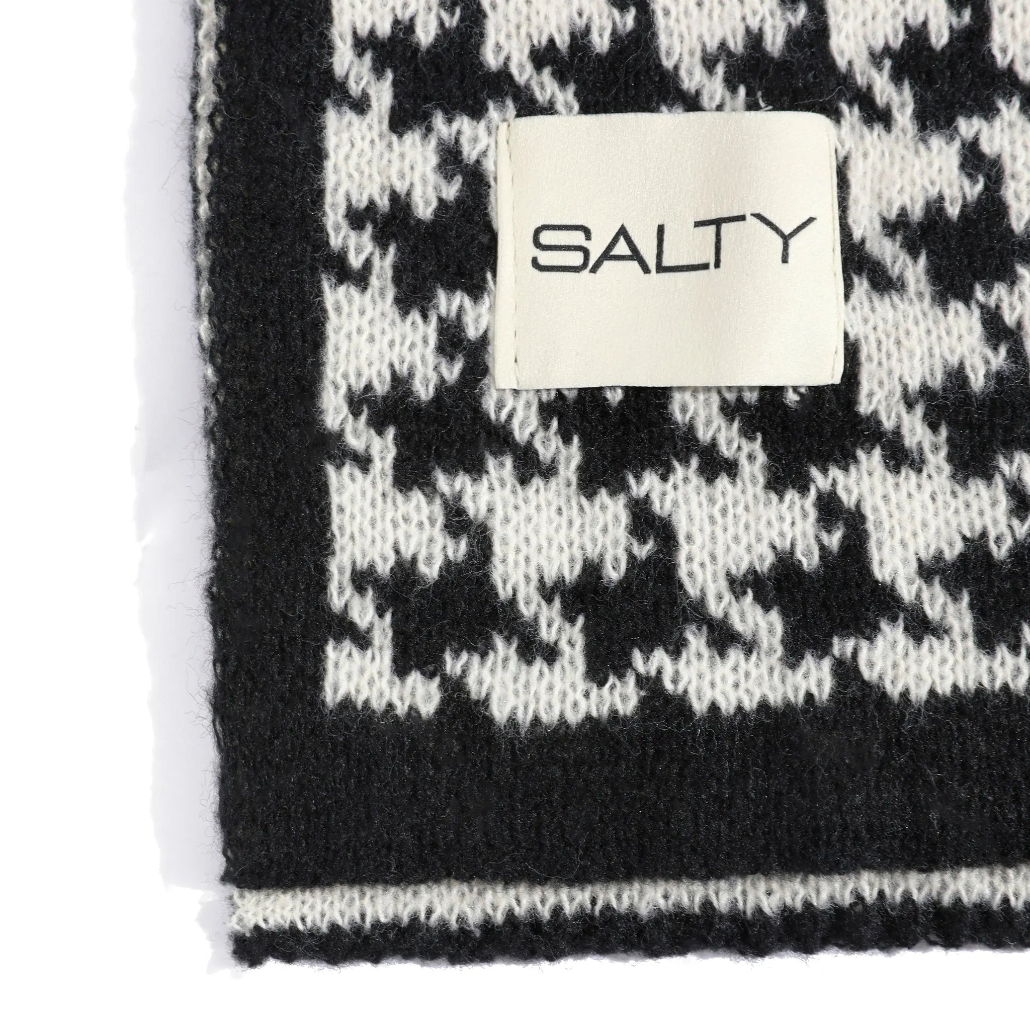 Houndstooth Check Scarf For Men - Black | Salty – Salty Accessories