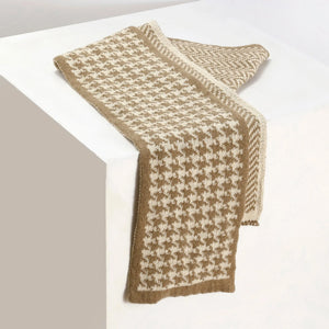 Houndstooth Check Scarf For Men - Brown | Salty