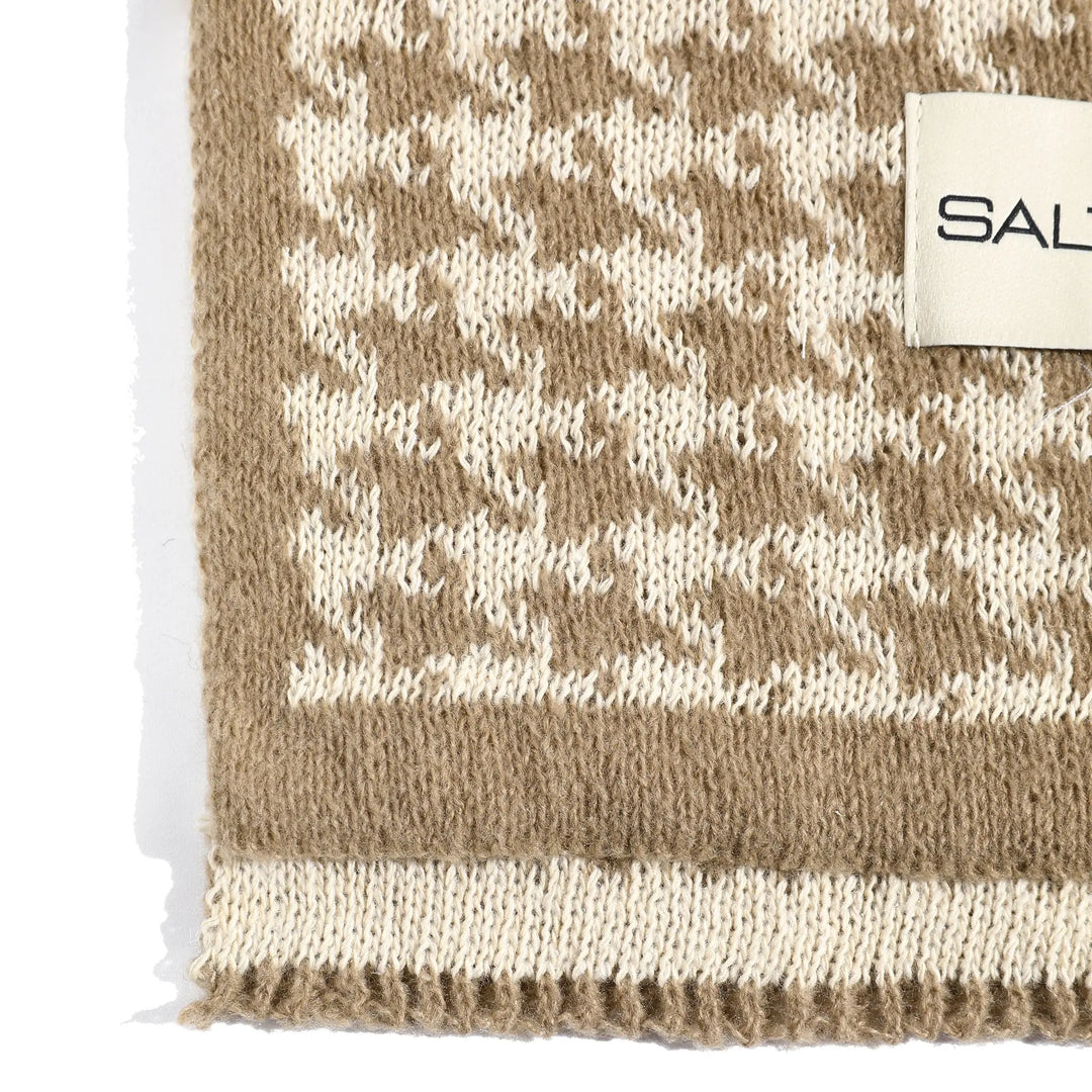 Houndstooth Check Scarf For Men - Brown | Salty