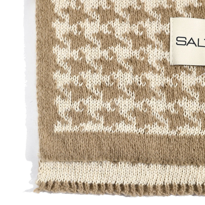 Houndstooth Check Scarf For Men - Brown | Salty